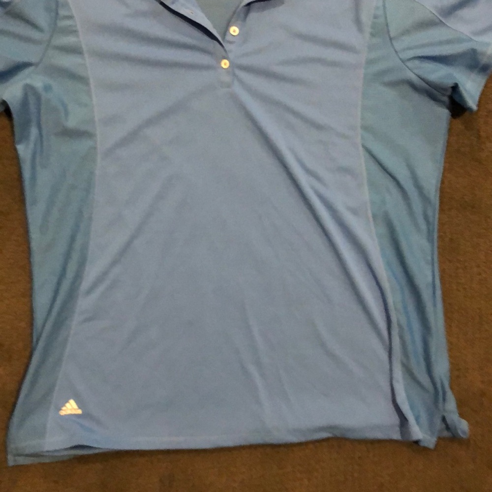 Light blue adidas XL kids golf polo shirt drifit - Picture 2 of 4
